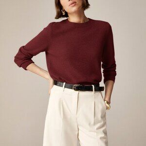J.Crew 100% Cashmere Sweater Burgundy Red Small Crewneck Pullover Soft